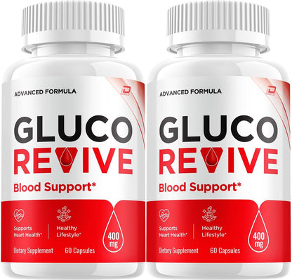 GlucoRevive Capsules – All-Natural Formula to Support Healthy Levels (2-Pack, 120 Capsules)