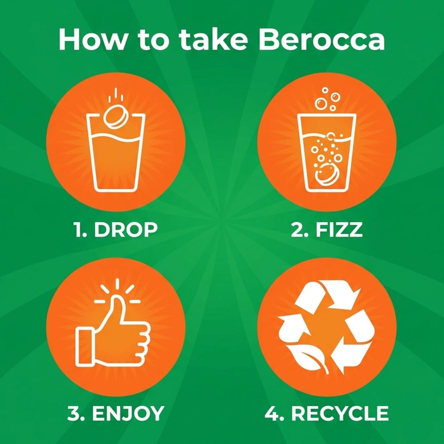 Berocca Energy Vitamin B & C Orange Flavour Effervescent Tablets, 60 Pack - görsel 4