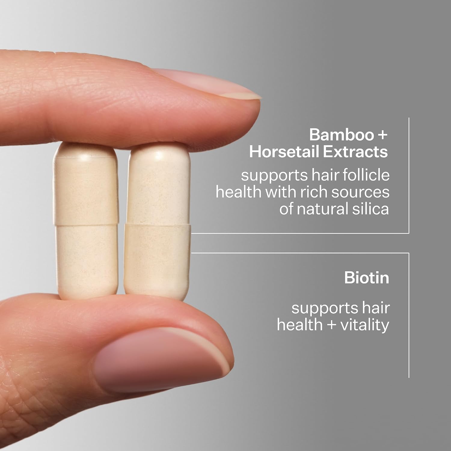 ACT+ ACRE Thick + Full Hair Capsules | Hair Supplement for Thicker, Fuller-Looking Hair | Bamboo, Horsetail, Biotin, Vitamin C | Vegan, Gluten-Free | 60 Capsules - görsel 6