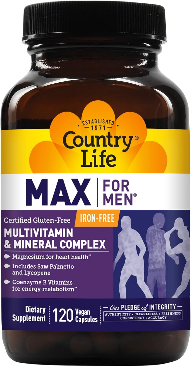 Country Life Max for Men - Multivitamin and Mineral Complex, Iron-Free - 120 Vegetarian Capsules - görsel 1