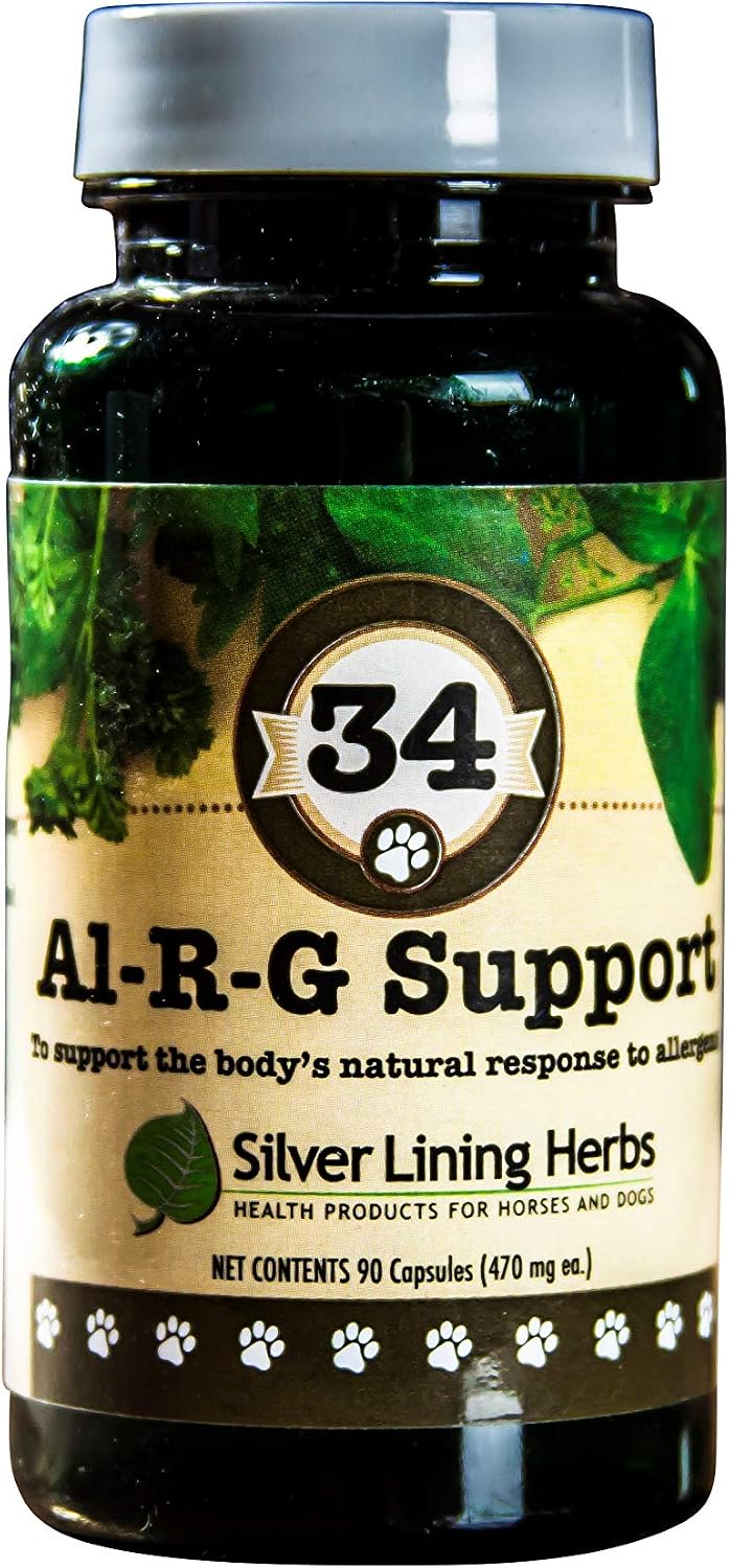 Silver Lining Herbs 34 Canine Al-R-G - Herbal Allergy Supplement for Dogs - 90 Capsules - görsel 1