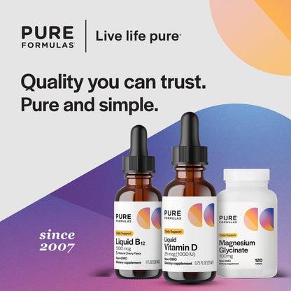 PureFormulas Liquid Vitamin D3 1000 IU Drops - Non-GMO, Vegetarian, 22 ml