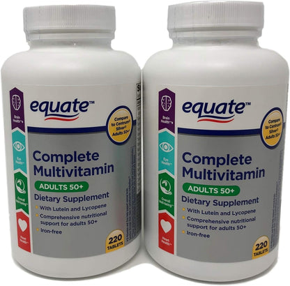 Equate Mature Adult 50+ One Daily Complete Multivitamin (220 Tablets, Pack of Two)