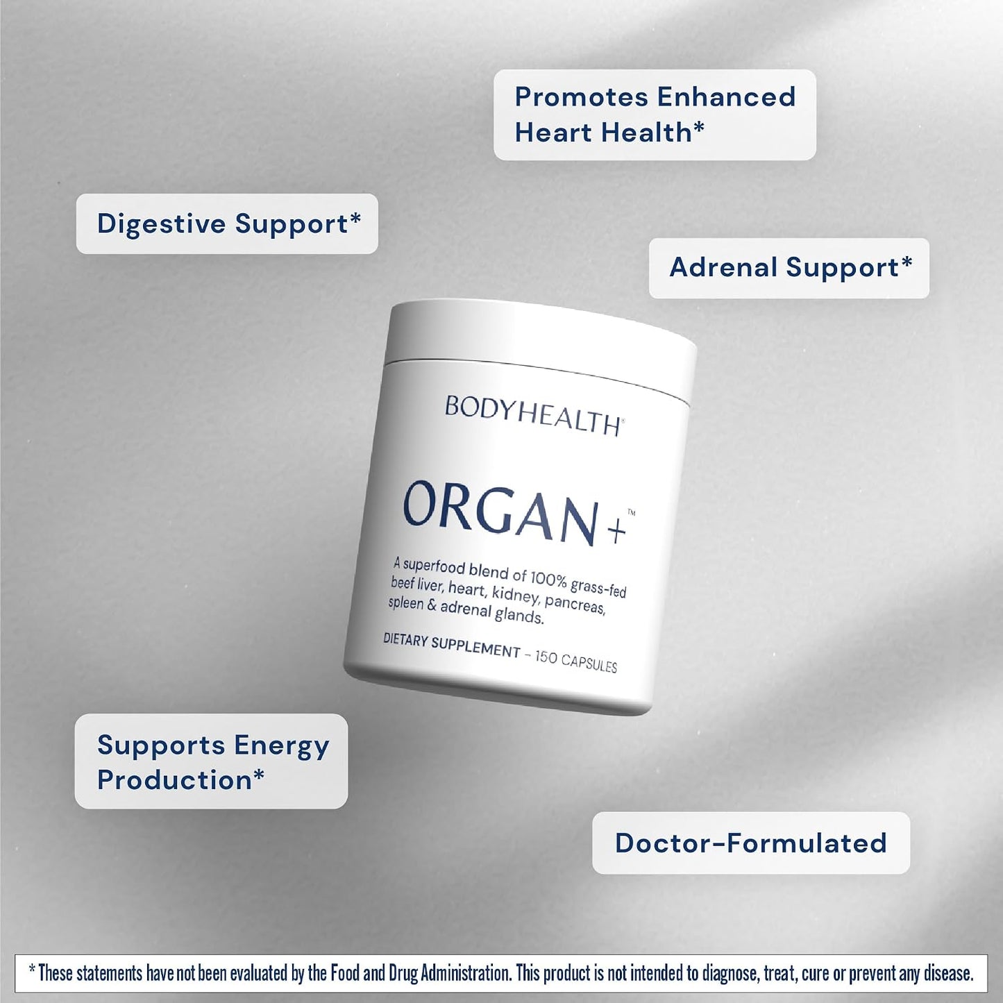 BodyHealth Organ+ Grass-Fed Glandular Organ Complex - 150 Capsules - görsel 3