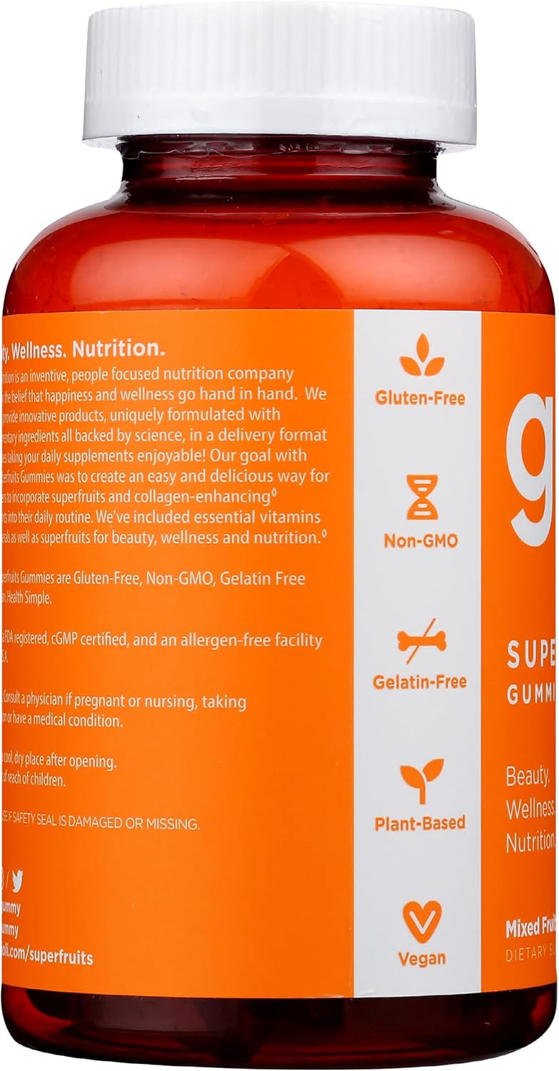 Goli Nutrition Superfruits Gummies, Mixed Fruit, 60 Count - görsel 4