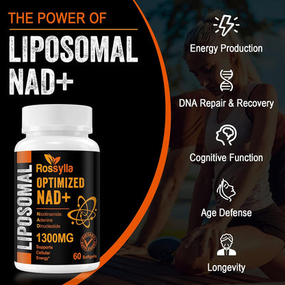 Rossylla Liposomal NAD+ Supplement, 1300 mg, 120 Softgels