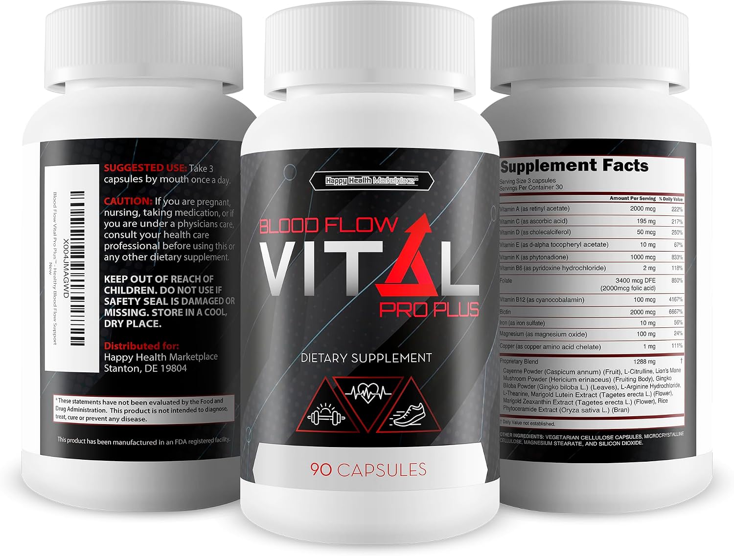 Blood Flow Vital Pro Plus - Improved Formula - Premium Blood Flow Supplement for Men - görsel 4