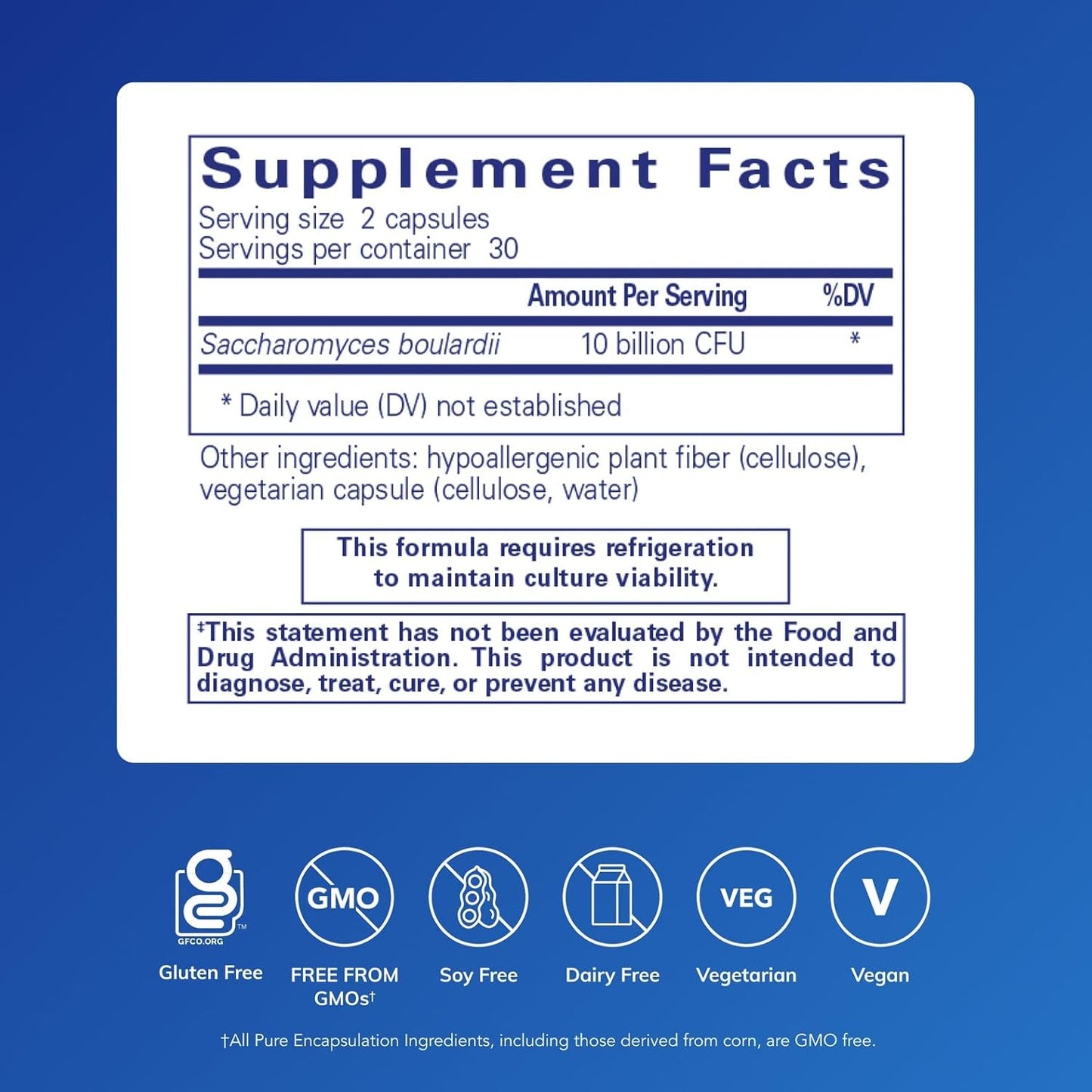 Pure Encapsulations Saccharomyces Boulardii | Natural Probiotic to Support Intestinal Flora | 60 Capsules - görsel 2