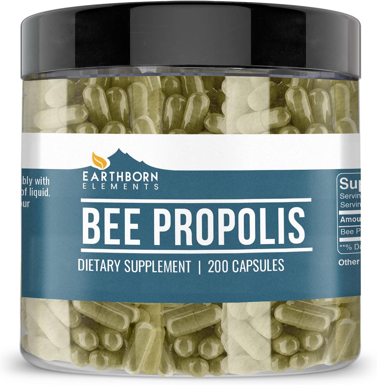 Earthborn Elements Bee Propolis (200 Capsules) Pure & Natural, Gluten-Free & Non-GM - görsel 1