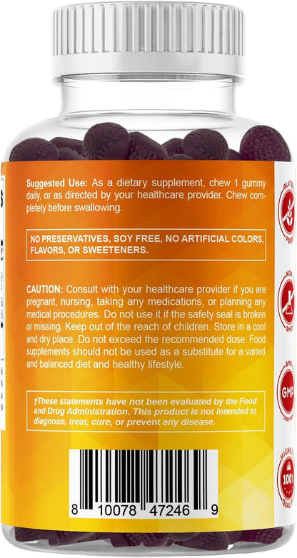 Vitamatic Sugar Free Vitamin D3 5000 IU Gummies – Natural Blackberry Flavour (120 Count)
