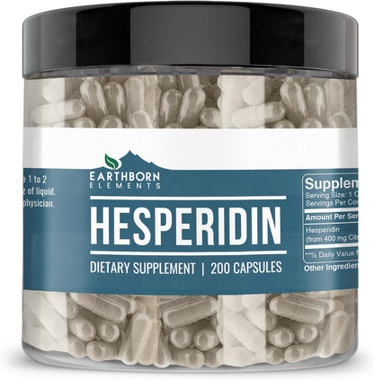 Earthborn Elements Hesperidin 200 Capsules, Pure and Undiluted, No Additives