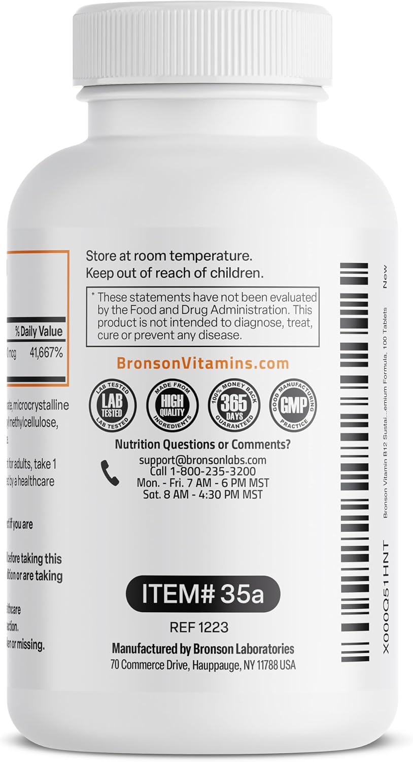 Bronson Vitamin B12 1000 mcg Sustained Release Tablets - görsel 7