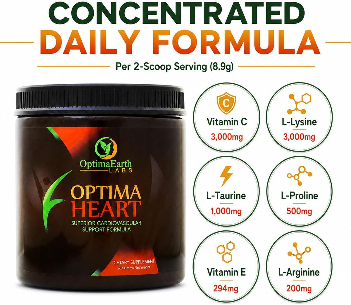 OptimaHeart High-Dose Vitamin C & L-Lysine Powder (3,000 mg Each) - görsel 6
