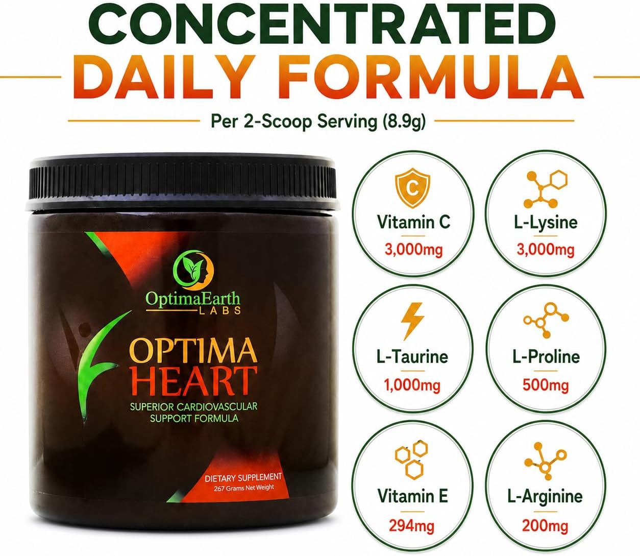 OptimaEarth Optima Heart – High-Dose Vitamin C and L-Lysine Powder - görsel 6