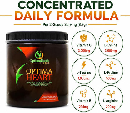 OptimaEarth Optima Heart – High-Dose Vitamin C and L-Lysine Powder