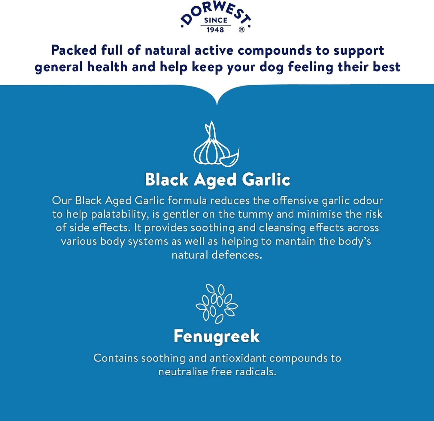 Dorwest Herbs Garlic and Fenugreek Tablets for Dogs and Cats (100 Tablets) - görsel 5