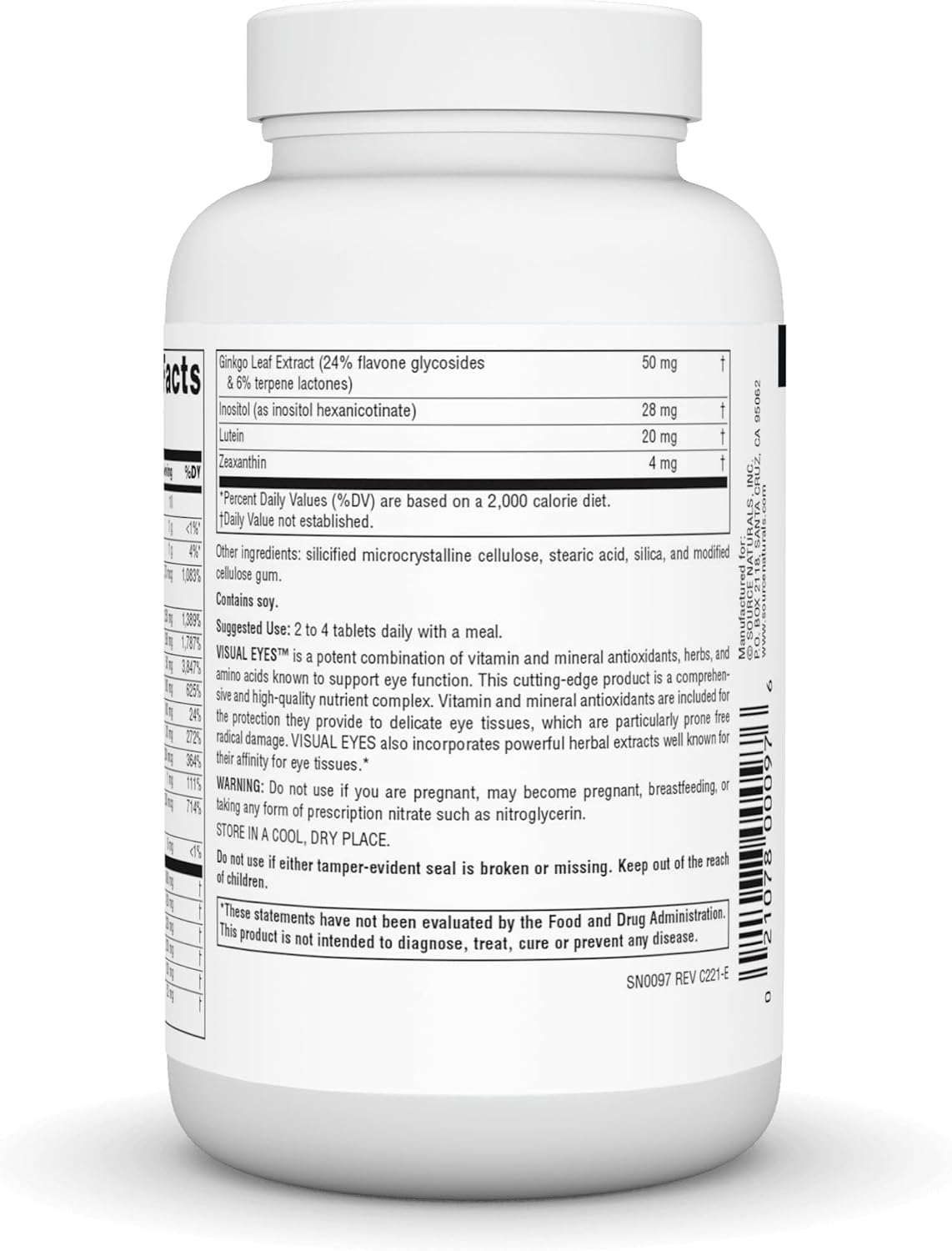 Source Naturals Visual Eyes Multi-Nutrient Complex - Eye Health Support - 120 Tablets - görsel 3