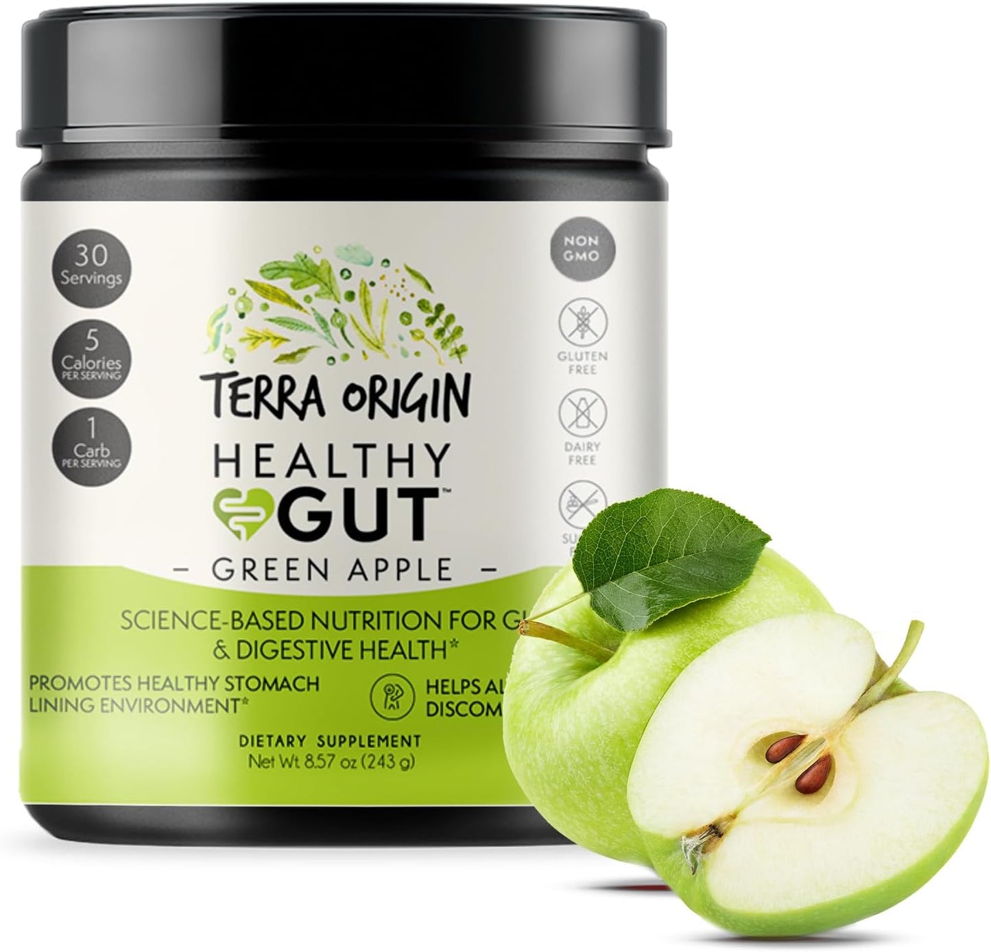 TERRA ORIGIN Healthy Gut Powder - Berry Flavour, 30 Servings - görsel 8