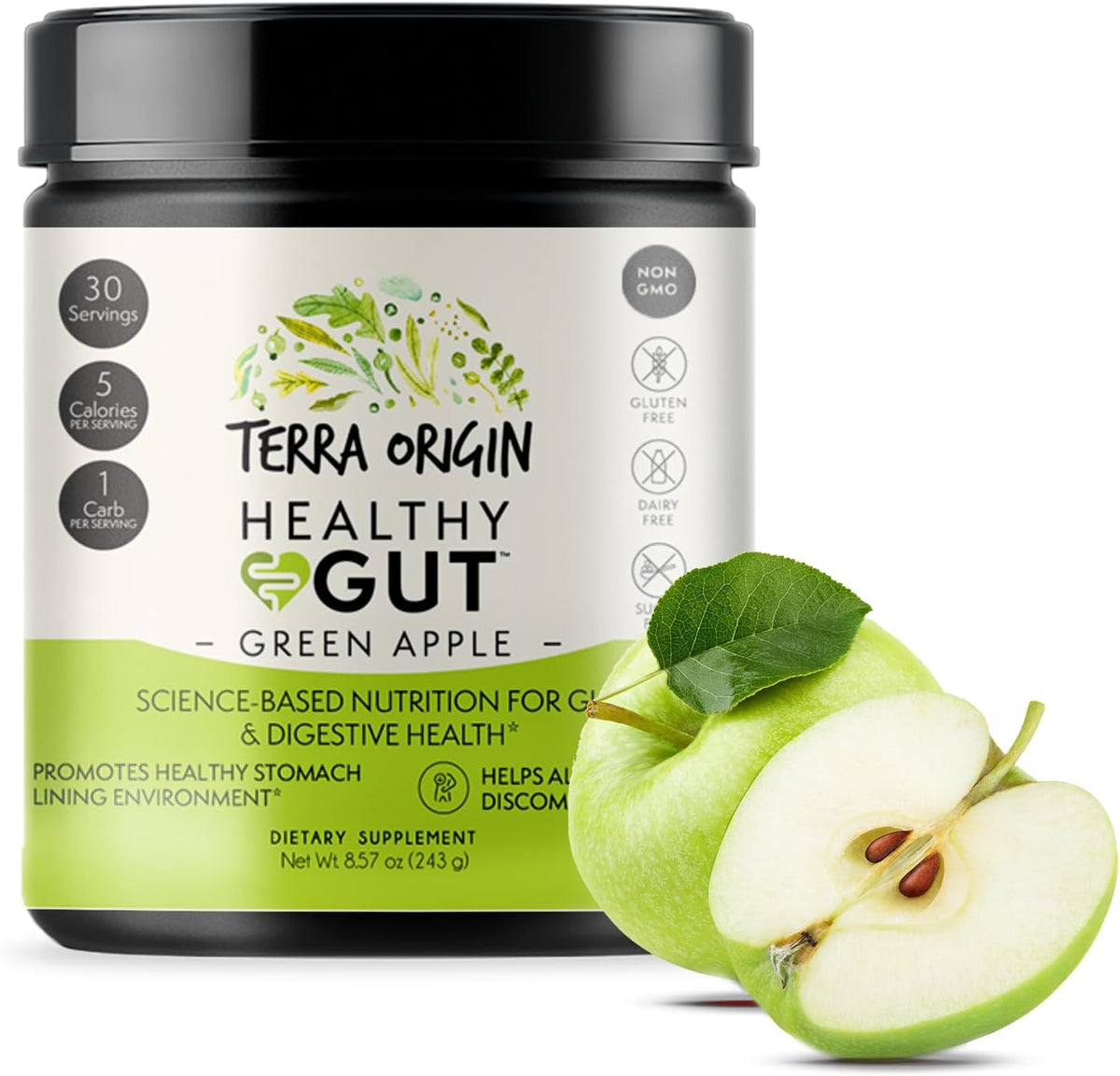 TERRA ORIGIN Healthy Gut Powder - Berry Flavour, 30 Servings - görsel 8
