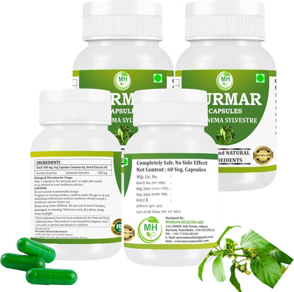 Morsan Health care Gurmar (Gymnema sylvestre) 500mg Capsules – 240 Vegan Capsules