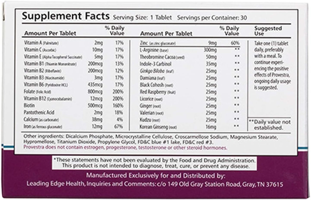 Provestra – 1 Month Supply – 30 Tablets by Leading Edge Health - görsel 2