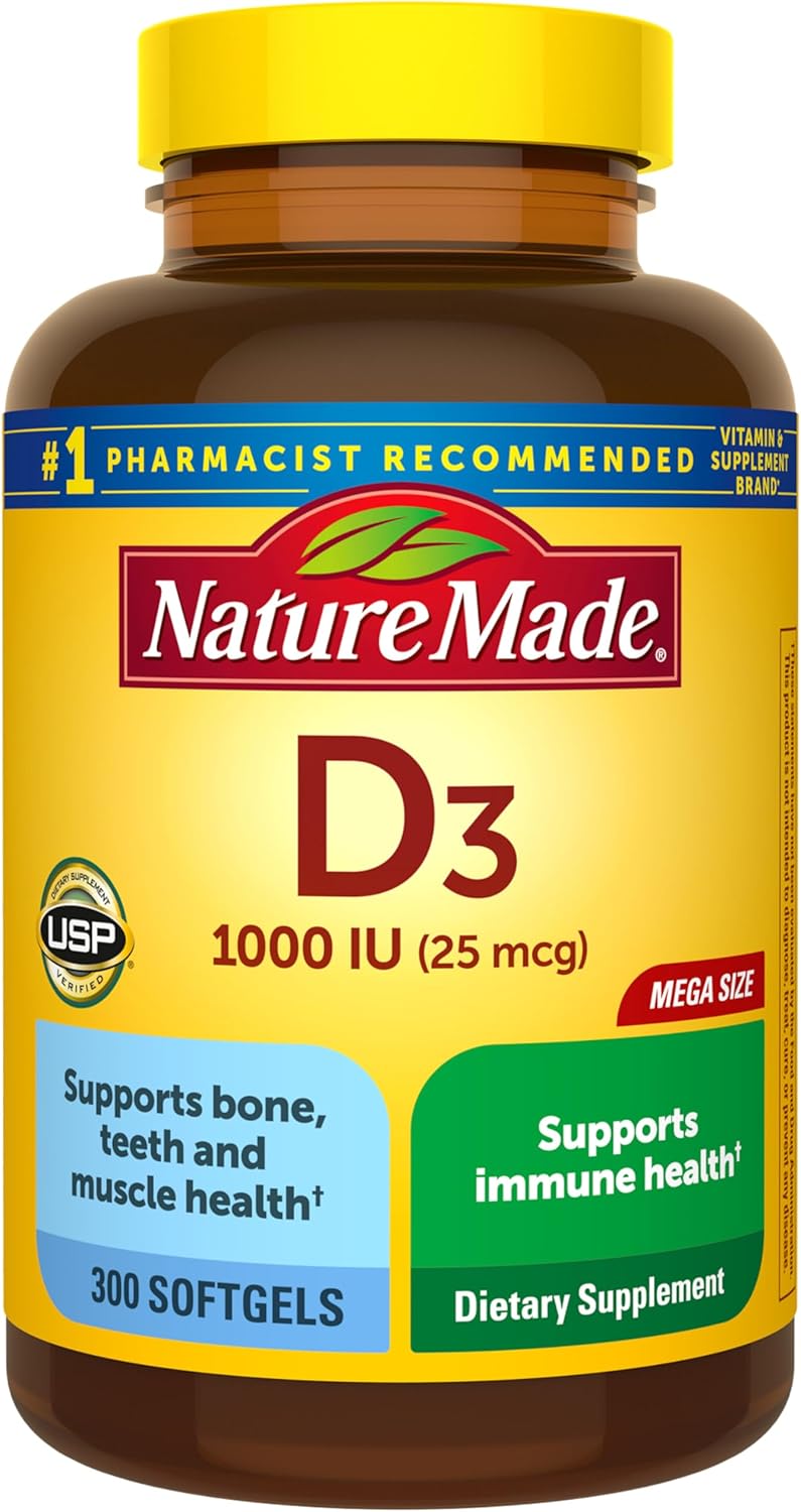 Nature Made Vitamin D3 1000 IU (25 mcg) – 100 Softgels - görsel 10