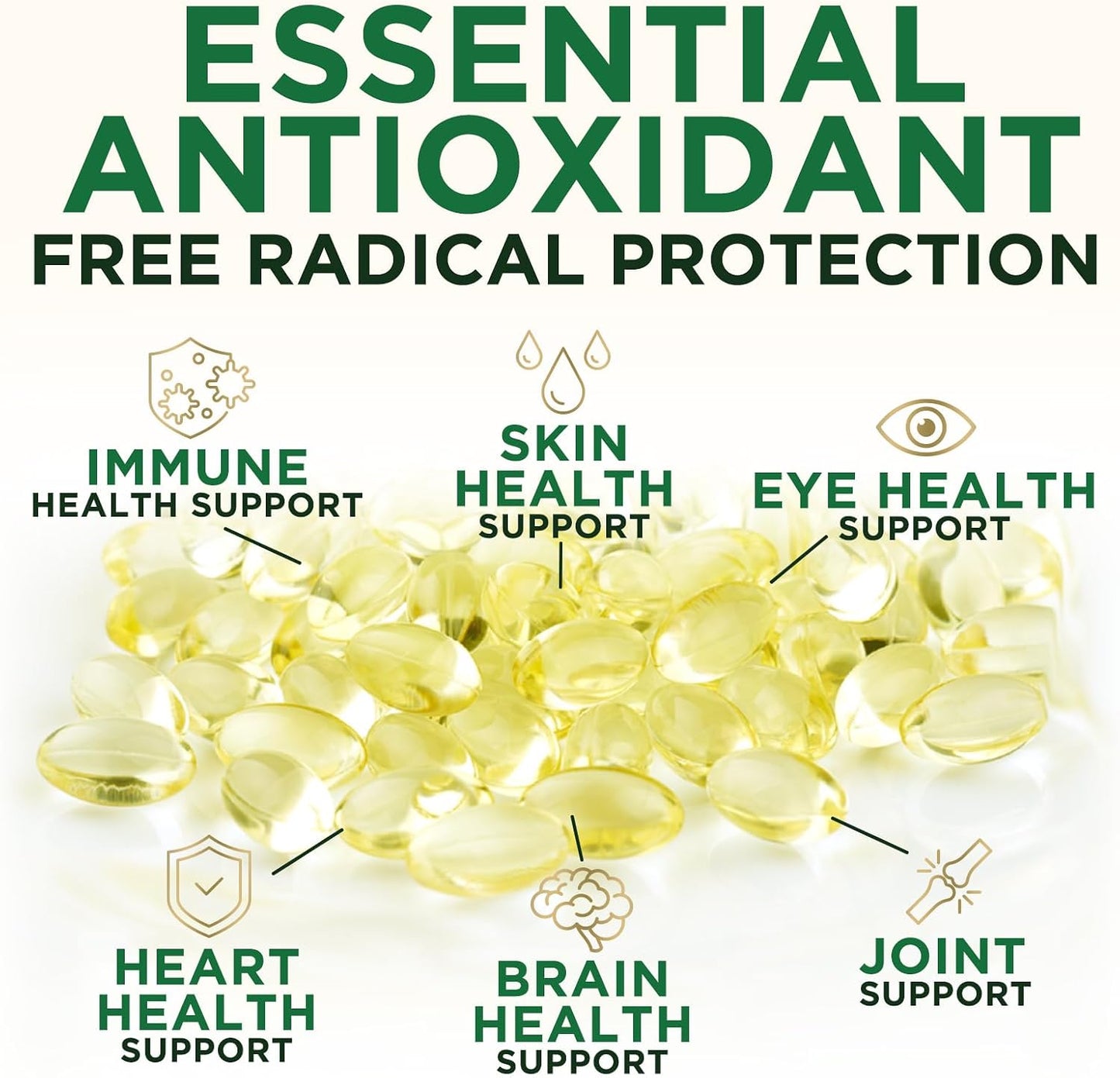 Vitamin E 180mg Per Serving - dl-Alpha Tocopherol Supplement for Skin and Immune Support - 60 Soft gel capsules - görsel 5