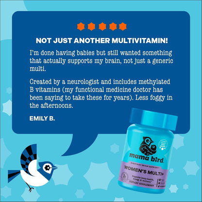 Mama Bird Women's Multi+ (30 Days Supply) - Multivitamin with Methylfolate, B6, B12, and Organic Antioxidants