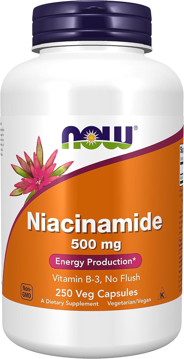 NOW Foods Niacinamide 500mg Vitamin B-3 Capsules, 100 Capsules (Pack of 3) - görsel 9