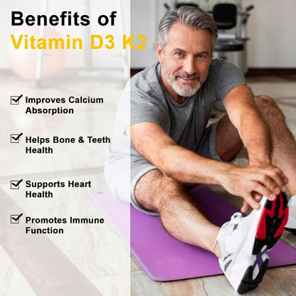 Novafun Vitamin D3 K2 10000 IU + K2 MK-7 200 mcg with Coconut Oil, 90 Soft gel capsules