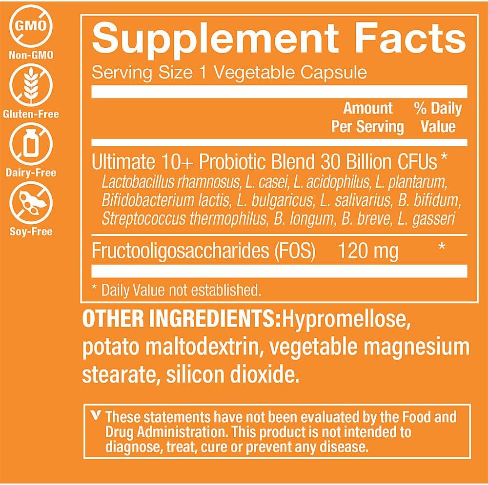 The Vitamin Shoppe Ultimate 10+ Probiotics 13 Billion CFUs - Multi-Strain Digestive & Immune Support Supplement, 60 Capsules - görsel 2