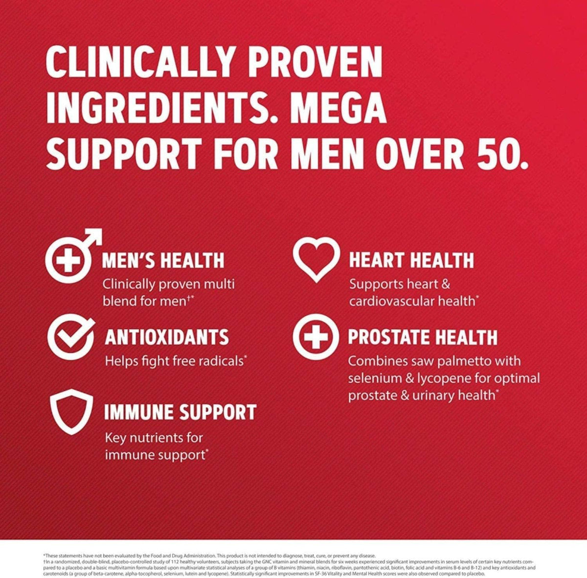 GNC Mega Men 50 Plus One Daily, 60 Capsules - görsel 5