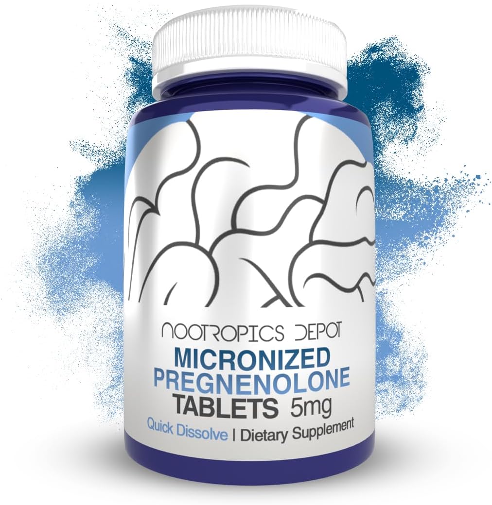 Nootropics Depot Pregnenolone Quick Dissolve Tablets, 5mg, Micronised, Mood, Cognition & Hormone Support, 120 Count - görsel 1