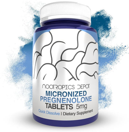 Nootropics Depot Pregnenolone Quick Dissolve Tablets, 5mg, Micronised, Mood, Cognition & Hormone Support, 120 Count