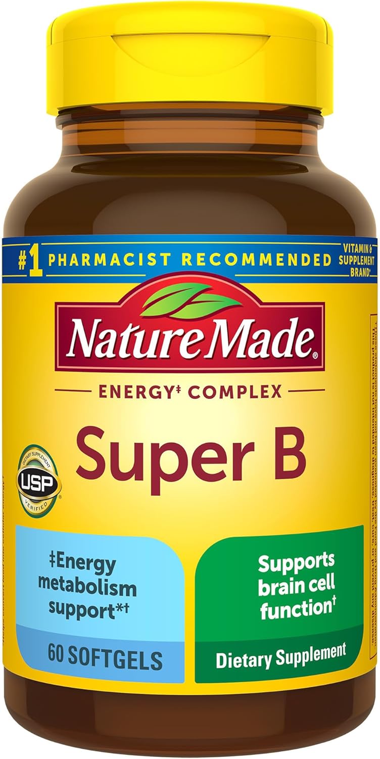 Nature Made Super B Complex Vitamins for Women and Men, 60 Softgels - görsel 1