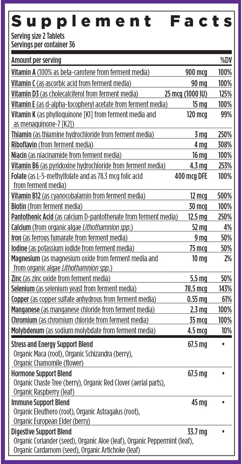 New Chapter Women's Multivitamin Advanced Formula – Fermented Whole-Food Nutrients with Iron & Vitamin D3, 72 Tablets - görsel 6