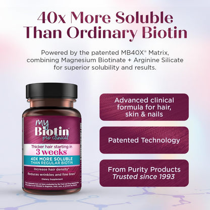 Purity Products MyBiotin ProClinical - Patented Biotin Matrix with Astaxanthin, 90 Vegetarian Capsules