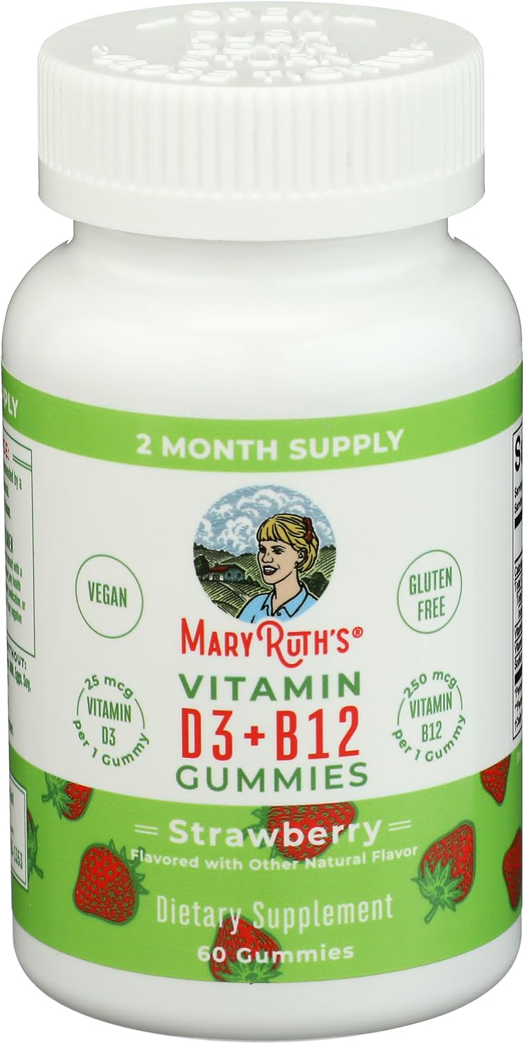 Mary Ruth's Vitamin D3 B12 Gummies, 60 Count - görsel 1