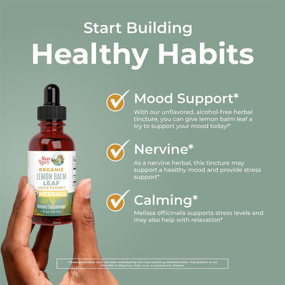 MaryRuth's Organics Lemon Balm Leaf Liquid Extract - USDA Organic - Alcohol-Free Tincture - Mood Support - 30 ml
