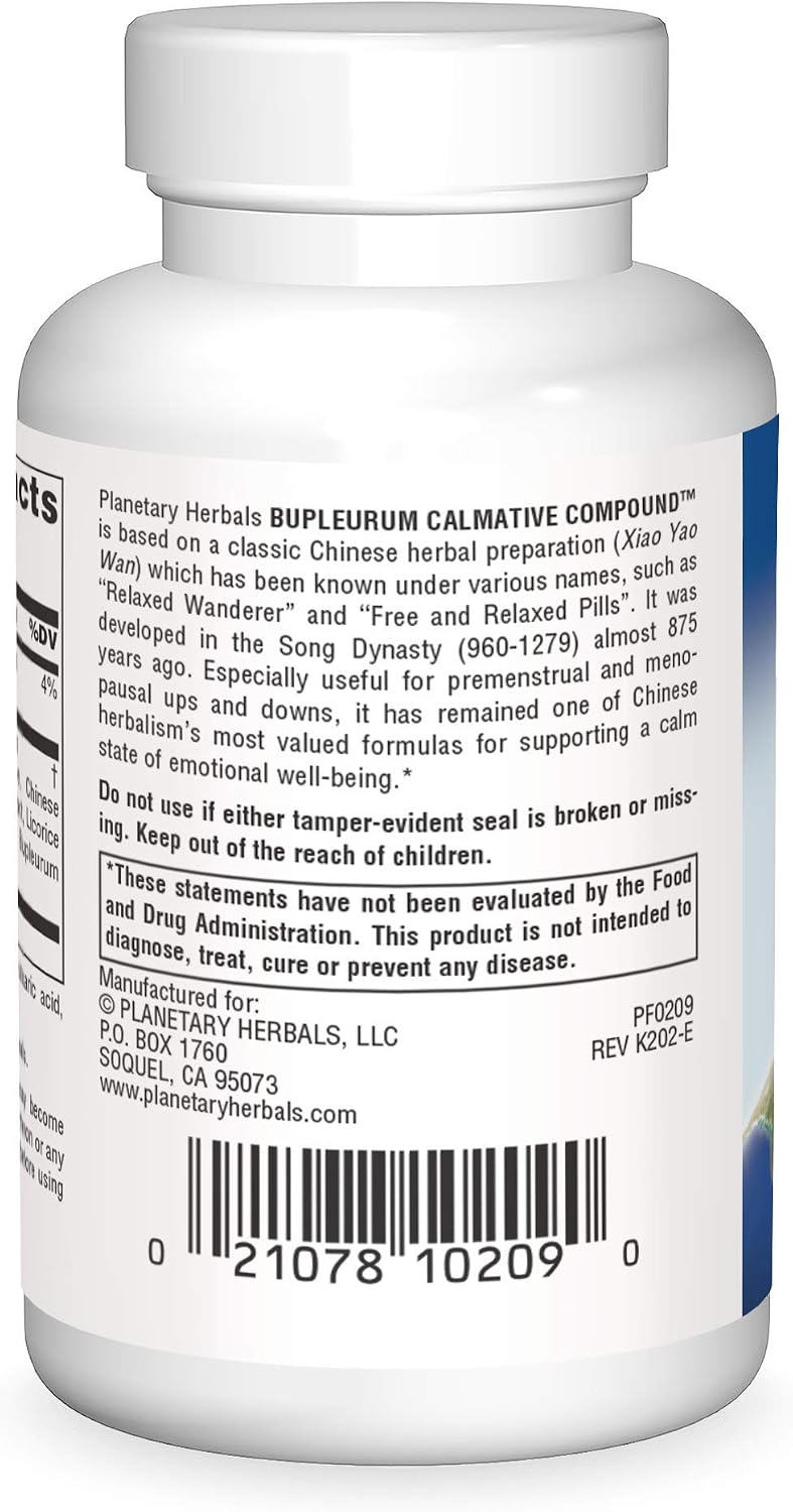 Planetary Herbals Bupleurum Calmative Compound Tablets, 60 Count - görsel 2