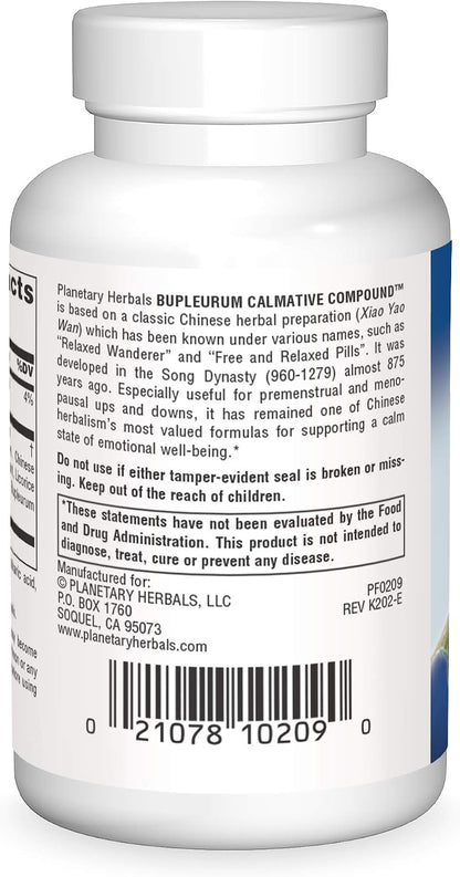 Planetary Herbals Bupleurum Calmative Compound Tablets, 60 Count