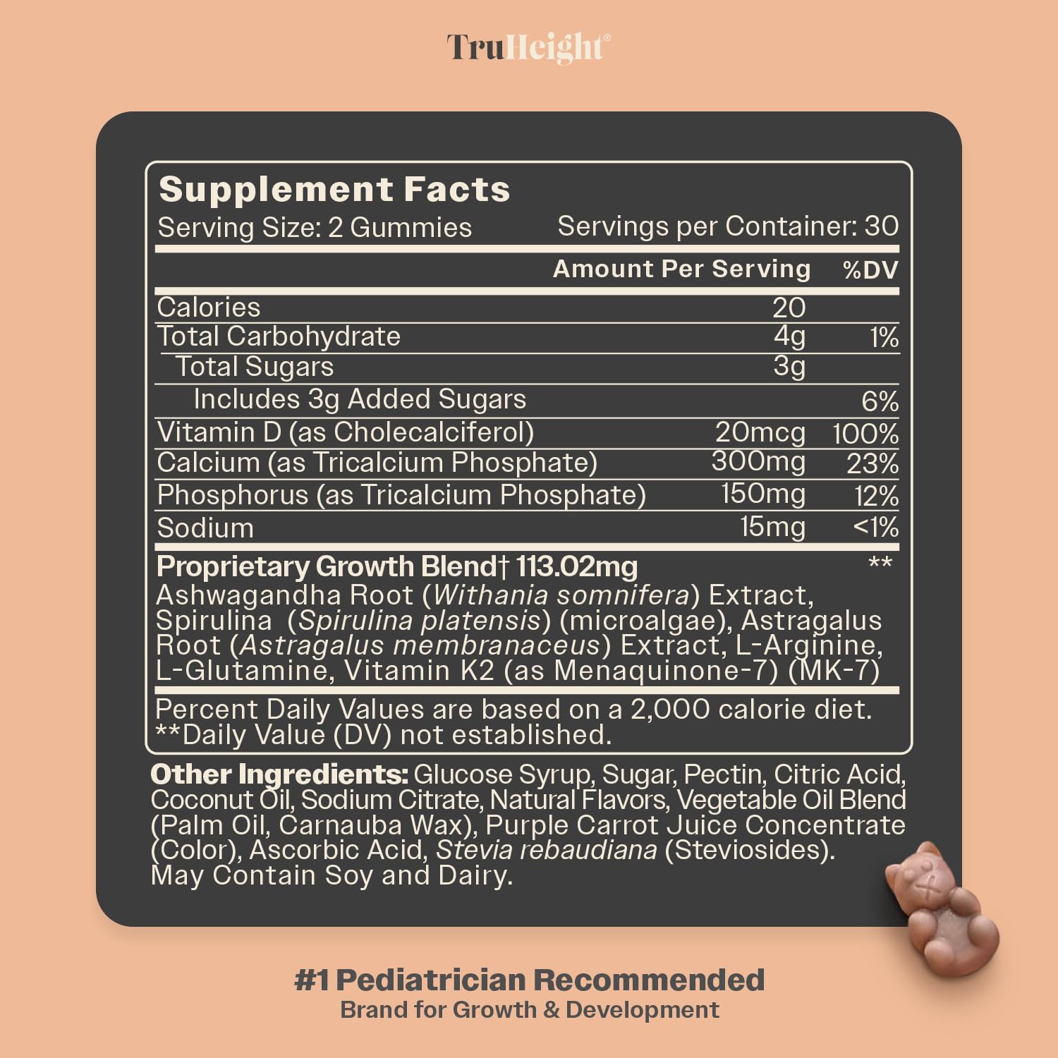 TruHeight Growth Gummies (Watermelon) - Natural Growth Supplement for Children & Teenagers with Vitamin D, K, Calcium & Ashwagandha - görsel 7