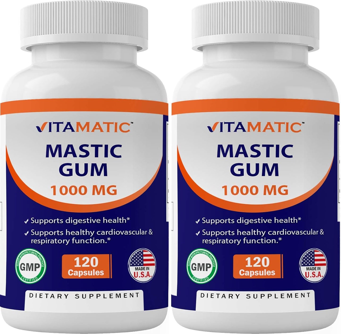 Vitamatic 2 Pack Mastic Gum 1000mg per Serving – Supports Digestive, Immune and Oral Health, 240 Capsules - görsel 1