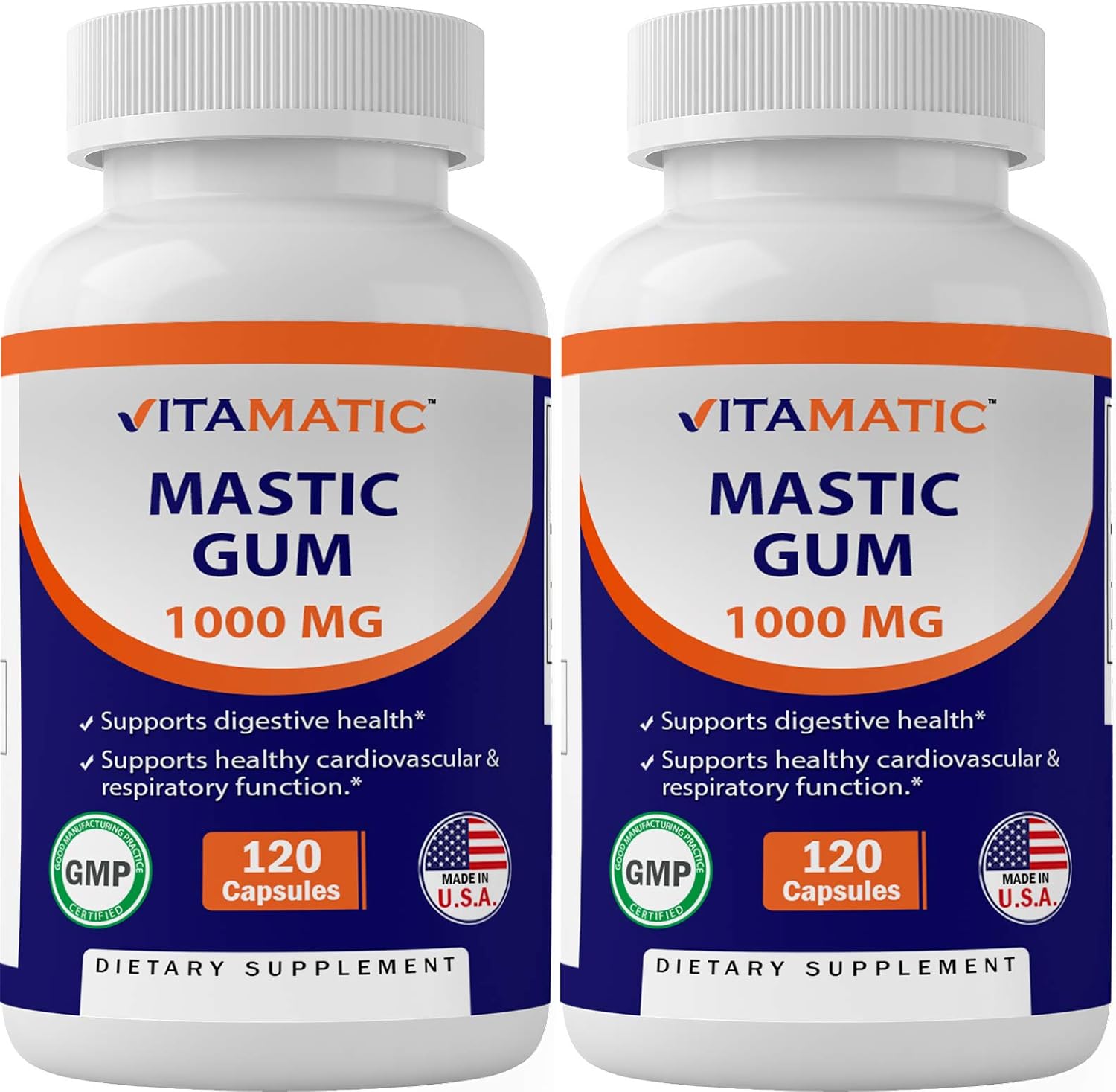 Vitamatic 2 Pack Mastic Gum 1000mg per Serving – Supports Digestive, Immune and Oral Health, 240 Capsules - görsel 1