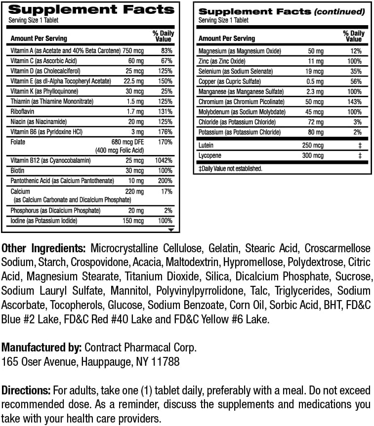 Earth's Splendor Adults 50+ Daily Vitamin - Overall Wellness Support, Daily Nutrients, 120-Day Supply - görsel 2