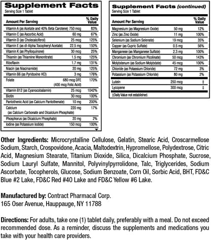 Earth's Splendor Adults 50+ Daily Vitamin - Overall Wellness Support, Daily Nutrients, 120-Day Supply