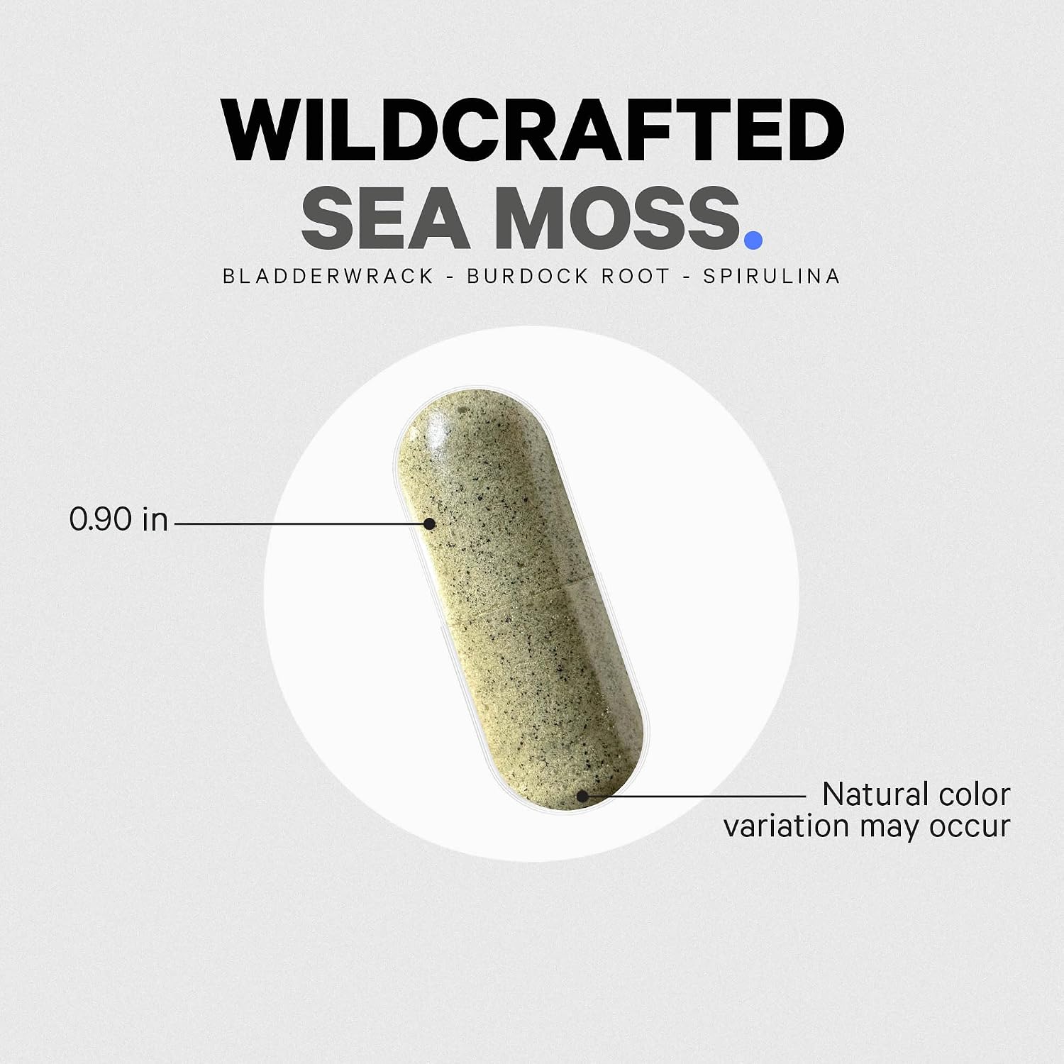 Codeage Raw Wildcrafted Irish Sea Moss Supplement with Spirulina, Bladderwrack, Burdock Root & Black Pepper - 120 Capsules - görsel 8