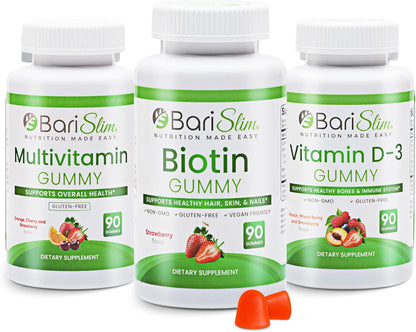 BariSlim Bariatric Multivitamin Gummies – Pack of 3 (90 Fruit Chews)