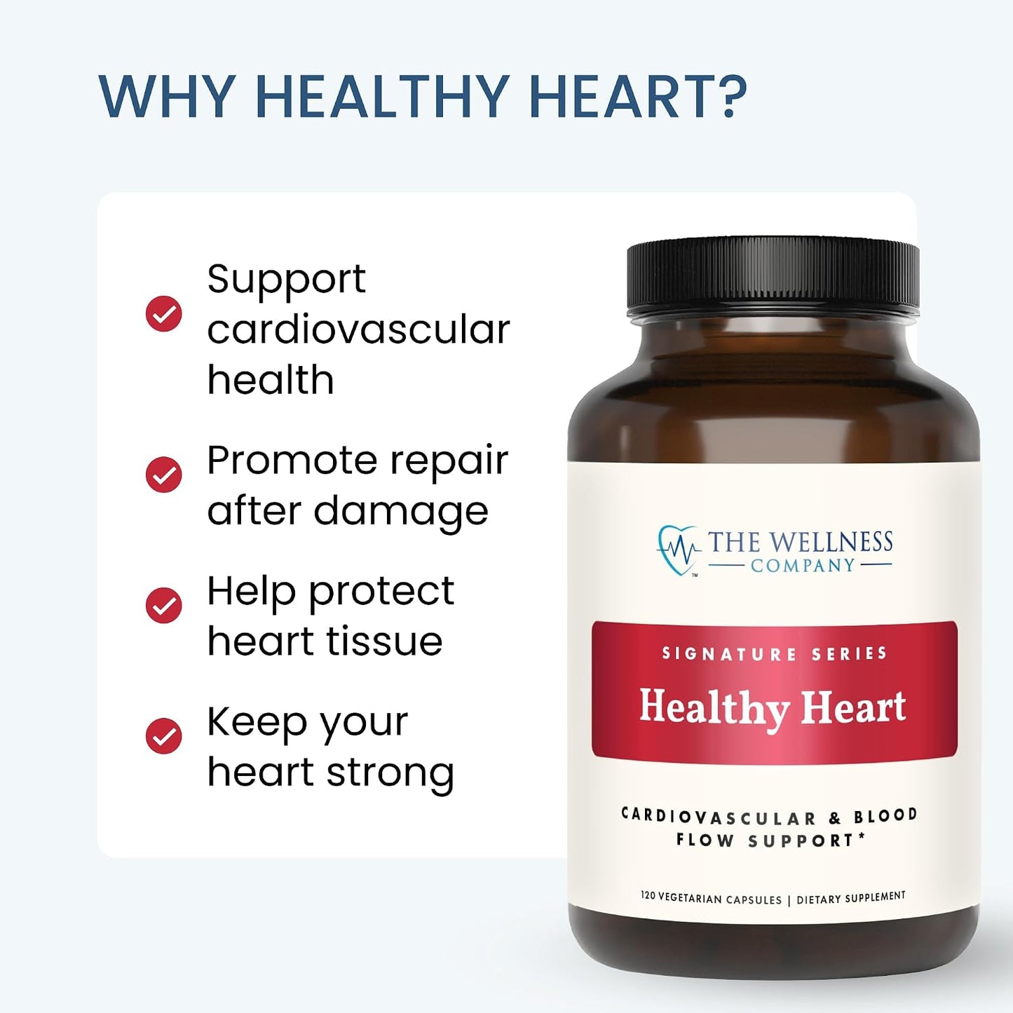 The Wellness Company Healthy Heart - Cardiovascular Support, Nitric Oxide Production & Healthy Cholesterol Levels | 60 Capsules (30 Day Supply) - görsel 5
