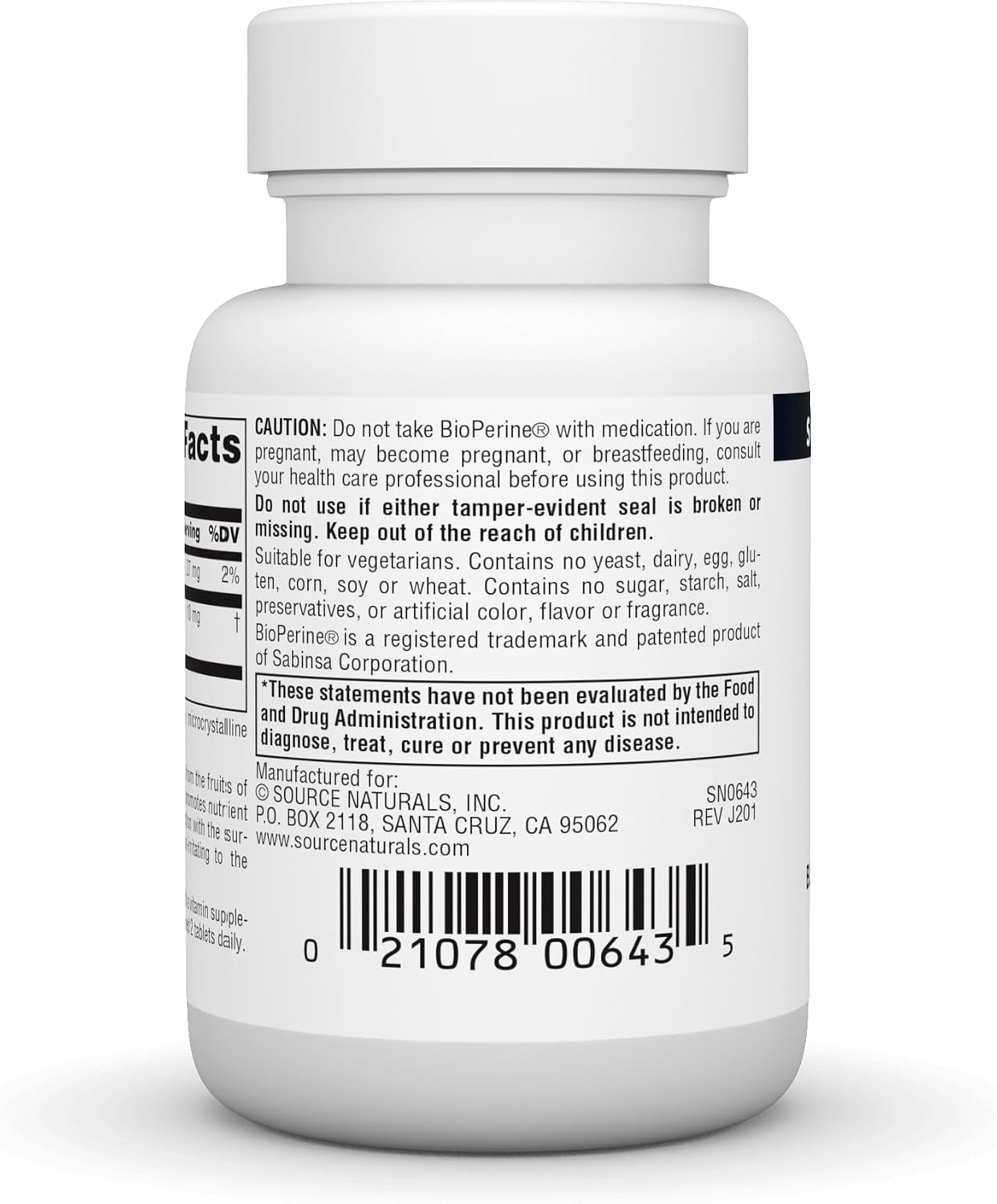 Source Naturals BioPerine - Black Pepper Fruit Extract - Promotes Nutrient Absorption - 60 Tablets - görsel 3